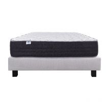 Blumie - Ensemble Matelas Serenite, 27 cm, ressorts ensachés, ferme, face été/hiver + sommier gris ep20cm, 90x190cm
