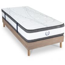 Maison Aubertin - Ensemble Matelas Signature Ressorts ensachés Accueil mémoire et sommier kit bois - 90 x190 cm
