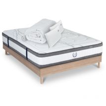 Ensemble Matelas Signature Ressorts ensachés Accueil mémoire + sommier + accessoires - 180 x 200