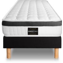 Prestige Literie - Ensemble matelas sommier Supérieur 120 x 190 cm - Couleur : Noir