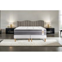 Litier Deluxe - Ensemble matelas sommier Trente 180 x 200 cm - Couleur : Blanc