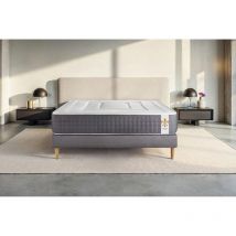 Ensemble matelas sommier Vingt-Six 200 x 200 cm - Couleur : Gris