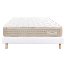 Blumie - Ensemble Matelas Sublime, 20 cm, mousses haute densité, ferme, face été/hiver + sommier blanc ep 13cm, 140x200cm