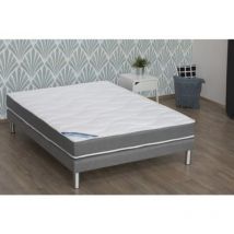 Idliterie - Ensemble matelas+sommier mémoire de forme gris chiné 140x190cm