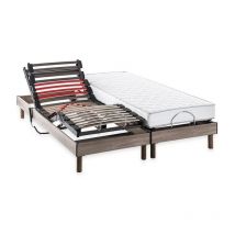 Deko Dream - Ensemble matelas+sommier relaxation électrique comfort - 2x90x200 cm - Matelas mousse Samba