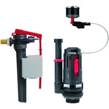 Wirquin Pro - Ensemble Mécanisme De Wc Flexiflow Double Chasse Latéral 3/8 + Robinet Flotteur Jollyfill - Wirquin