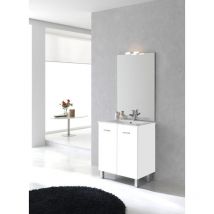 Ensemble meuble Ancoflash 3 portes sur pied Anconetti 120cm - Blanc brillant
