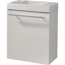 Godart - Meuble Blanc mat Solo avec lave-mains pour Robinet à gauche