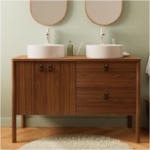 Mob-in - Ensemble meuble double vasque 120 cm + vasques diego
