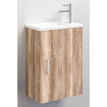 Anconetti - Ensemble meuble lave-mains Ancoflash Cognac