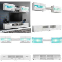 Vidaxl - Ensemble Meuble mural tv 5 pcs lumières led Haute Brillance - Meubles Tv - Meuble Tv Mural - Rangement Salon - Bibliothèque Murale