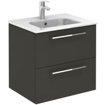 Royo - Ensemble meuble saphir slim à tiroirs (60 cm) - Modèle en 2 tiroirs - 1 vasque - Lg 60 cm - Finition : Blanc