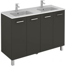 Ensemble meuble (120 cm) saphir slim avec portes - Modèle en 4 portes - Lg 120 cm - Finition : Blanc brillant