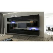 Ensemble meuble tv albania 263 cm en plusieurs couleurs - Couleur: Noir