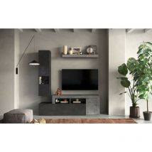 Ensemble meuble tv freedom Béton/plomb 181 x 195 x 35 cm