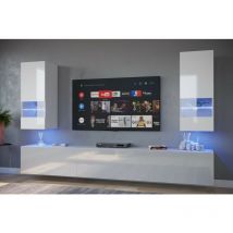 Ensemble meuble tv next 21 AN21-18W-HG2-1C blanc brillant 273 cm