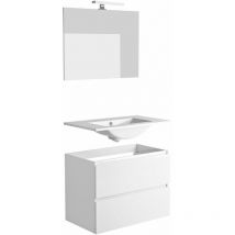 Meuble sous-vasque avec rangement Blanc 80cm à suspendre livo - Allibert