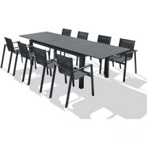 Dcb Garden - miami - Conjunto de comedor de jardín 8 plazas de aluminio