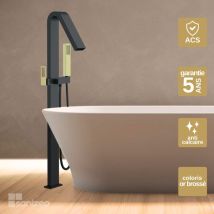 Imex Products - Mitigeur De Baignoire Et Douche Anti-calcaire Sur Pied Noir Et Or Imex Suecia Bbec32/ngold