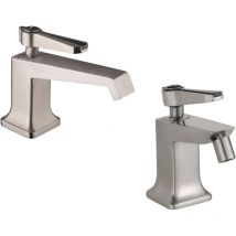 Mamoli - Ensemble mitigeur évier et bidet monotrou, couleur acier brossé 1938 KIT1938F3