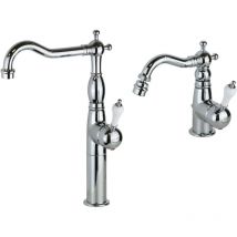 Nice Rubinetterie - Ensemble mitigeur lavabo et bidet haut de couleur chrome Nice Funny KITFUNNY2CB