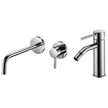 Paffoni - Ensemble mitigeur lavabo et bidet mural sans vidage, coloris chrome Light KITLIG5CR