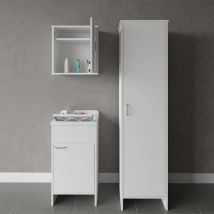 Negrari - Ensemble mobile de buanderie avec meuble mural suspendu et colonne comp 5