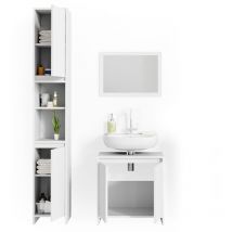 Vicco - Ensemble meuble de salle de bain "Emma" Blanc lot de 3