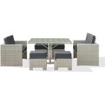 Dcb Garden - oceane - Conjunto de comedor empotrable 8 plazas resina trenzada