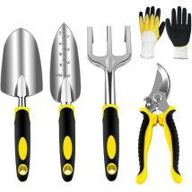 Ersandy - Ensemble Outils Jardinage- Ensemble Outils Manuels- Ensemble Jardinage avec Têtes Robustes Aluminium Moulé et Poignées Ergonomiques- avec