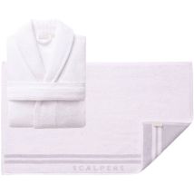 Scalpers - Ensemble peignoir s-m 100% coton blanc + Tapis de bain 50x80cm Home - Blanc