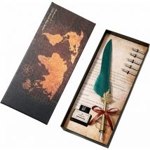 Ensemble plume et encre Plume Plume Dip Pen avec plumes de remplacement Calligraphie Écriture Vintage Signature Pen Cadeau d'anniversaire de luxe