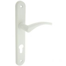 Alpertec - Juego de manillería con placa cilíndrica, aluminio blanco.