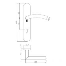 Ensemble sur plaques série JADE 1494 type clé L finition inox brossé - HERACLES - B-INOX-SP19