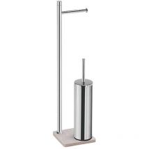 Kiamami Valentina - Ensemble Porte-Brosse Et Rouleau En Acier Avec Base En Résine Peter
