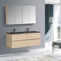 Bernstein - Ensemble pour salle de bain edge 1300 - dans différentes couleurs - armoire de toilette et colonne en option Sans miroir, Sans colonne