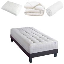 Olympe literie Pack Prêt à dormir apollon 90x190 cm Matelas Mémoire de forme + Sommier + Accessoires