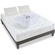 Rendez-vous Déco - olympe literie Pack Prêt à dormir apollon 140x200 cm Matelas Mémoire de forme + Sommier + Accessoires