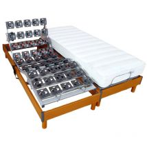 Ensemble matelas+sommier tête et pieds relevable tous plots 2x8