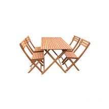 Sans Marque - Ensemble repas de jardin en bois d'eucalyptus fsc - 4 personnes