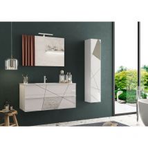Azura Home Design - Ensemble salle de bain vittoria blanc brillant, 101 x 53 x 47 cm