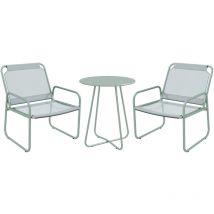 Outsunny - Ensemble salon de jardin 3 pcs 2 fauteuils et table ronde vert