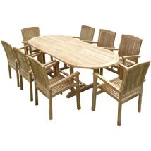 Ensemble de jardin en teck premium milana 8 fauteuils audia
