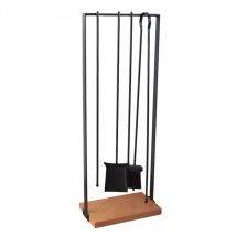 Ensemble serviteur de cheminée - 4 pièces - Noir Linxor