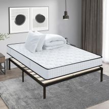 Iztoss - Ensemble sommier et matelas 140x190 cm, Lit Ensemble avec 2 oreillers et couette