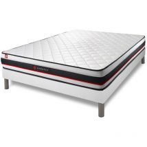 Somness - Ensemble matelas sommier Form 140 x 190 cm - Couleur : Blanc