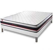 Somness - Ensemble matelas sommier Form 160 x 200 cm - Couleur : Blanc