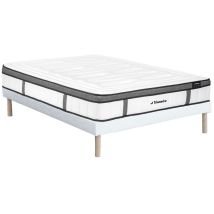 Ensemble 160 x 200 cm sommier + matelas hybride ressorts ensachés 7 zones et mémoire de forme ép.30cm - oliane de ysmée