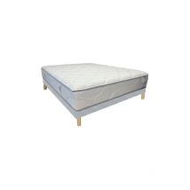 Essenzia - Ensemble spring 600 ferme + Sommier Tradition Graphic 13cm + Pieds 90x190 Ressorts