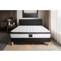 Prestige Literie - Ensemble matelas sommier Supérieur 140 x 200 cm - Couleur : Noir